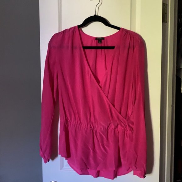 Ann Taylor - Bright Pink Silk Blouse - size small - Picture 1 of 5